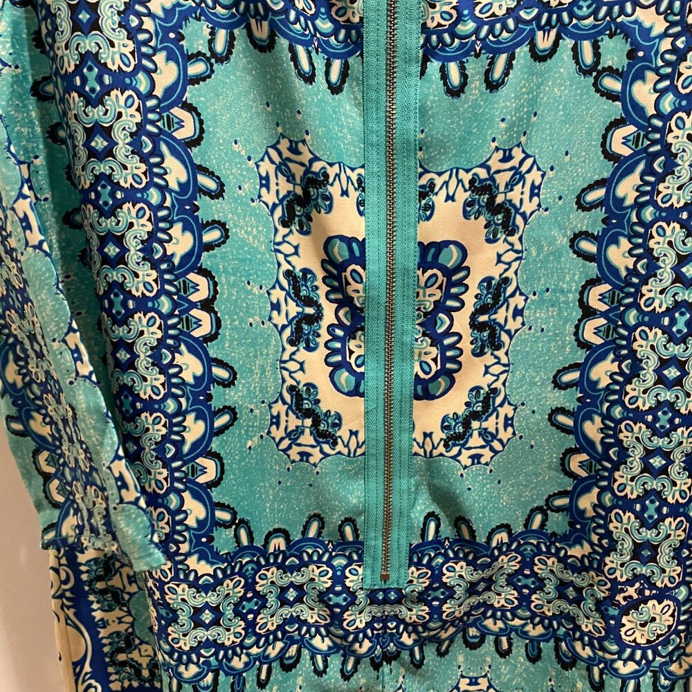 The Limited Turquoise Paisley Shift Dress Size Medium - Picture 7 of 9